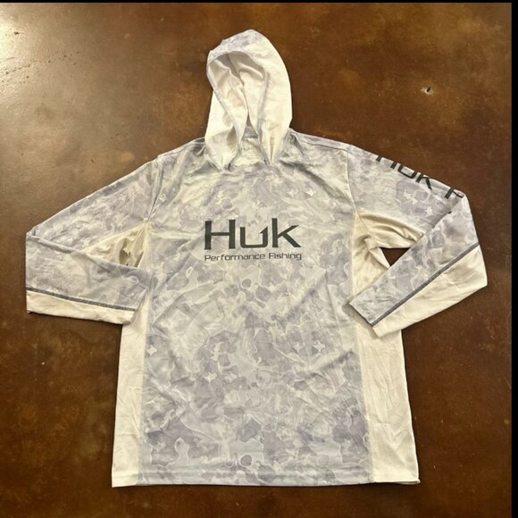 HUK Fishing Lightweight Hoodie Men’s Performance Pullover Medium - Picture 1 of 8